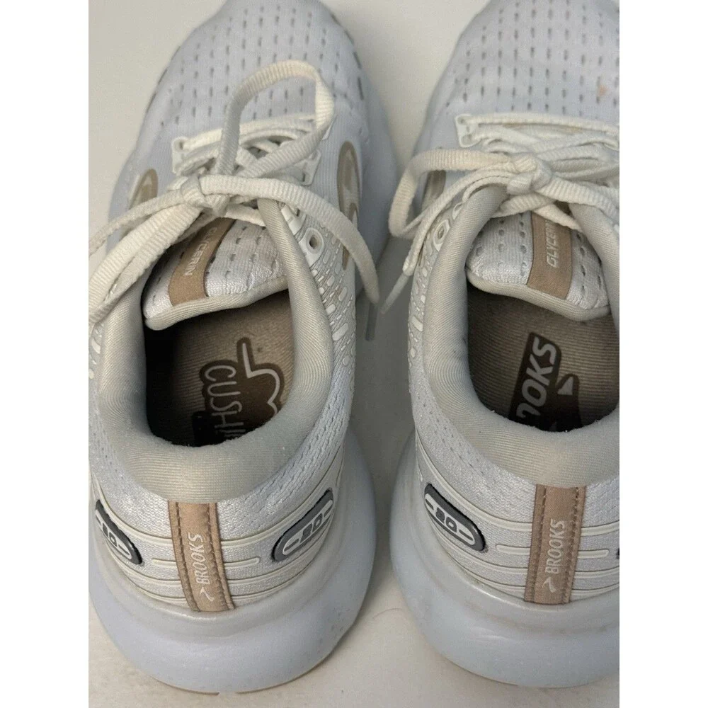 Brooks Glycerin 20 White Tan Women's Running Shoes Size 8.5 Medium 1203691B122
